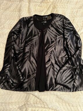 Antthony Evenings Black and Silver Metallic Leaf 2 Piece Set